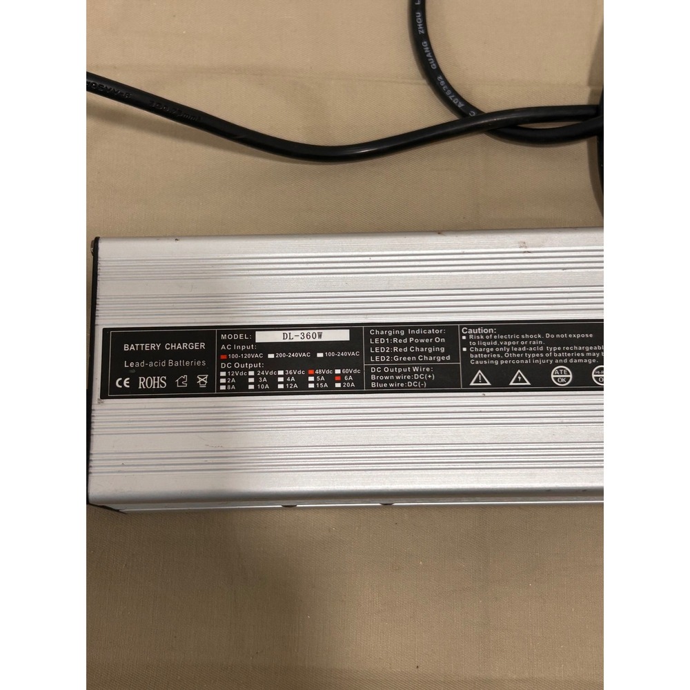 DL-360W Lead-Acid Battery Charger 48V 6A for Electric Scooter Golf Cart 3-Pin - Picture 7 of 7